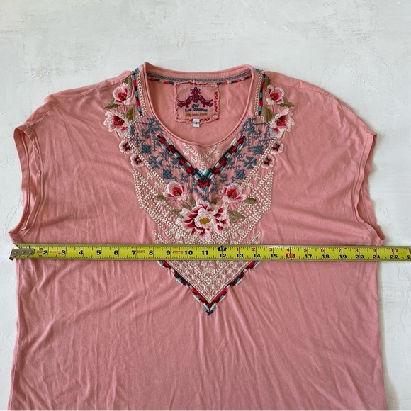 Johnny Was Dusty Pink Blouse Embroidered Size S - Picture 7 of 7